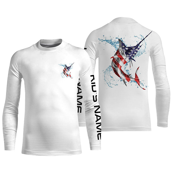 Marlin fishing American Flag UV Protection Shirts, Tournament Fishing Gift TTS0225