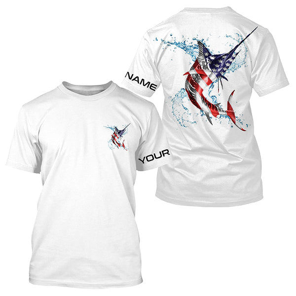 Marlin fishing American Flag UV Protection Shirts, Tournament Fishing Gift TTS0225