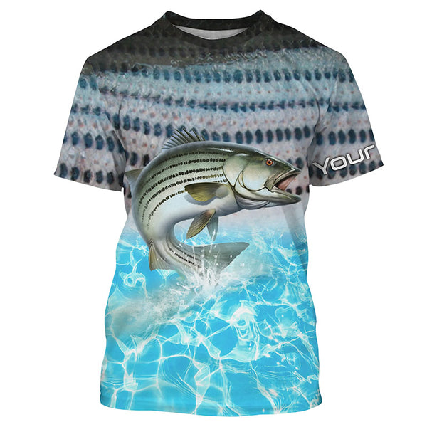 Striped Bass Saltwater Fishing Custom Long Sleeve Fishing Shirts TTS0420