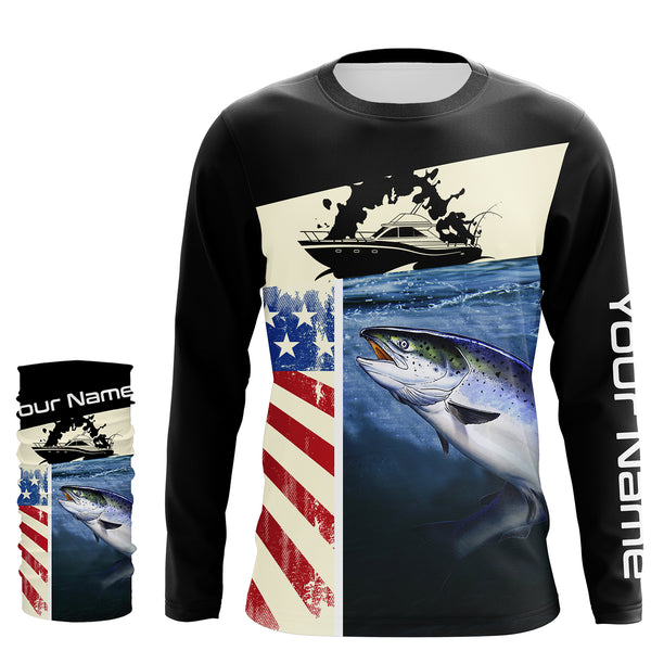 Chinook Salmon Fishing Custom Long Sleeve performance Fishing Shirts Fishing jerseys TTS0074