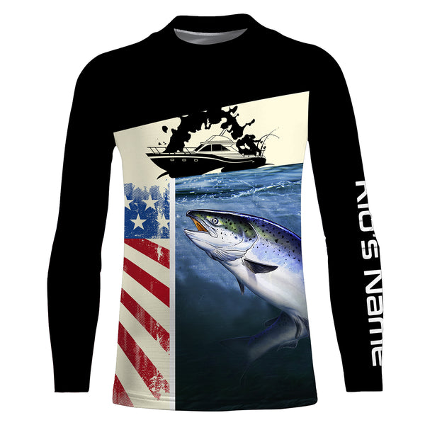 Chinook Salmon Fishing Custom Long Sleeve performance Fishing Shirts Fishing jerseys TTS0074