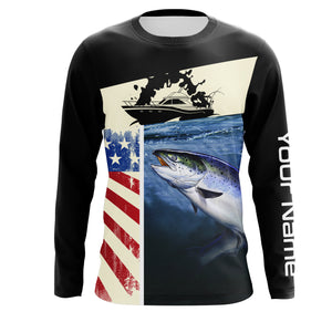 Chinook Salmon Fishing Custom Long Sleeve performance Fishing Shirts Fishing jerseys TTS0074