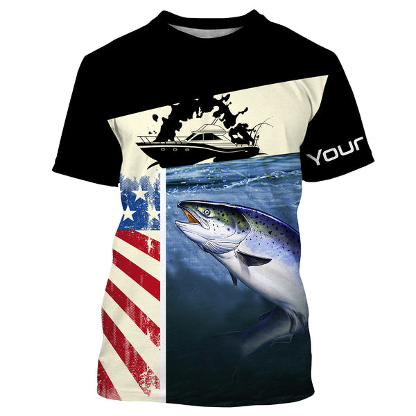 Chinook Salmon Fishing Custom Long Sleeve performance Fishing Shirts Fishing jerseys TTS0074