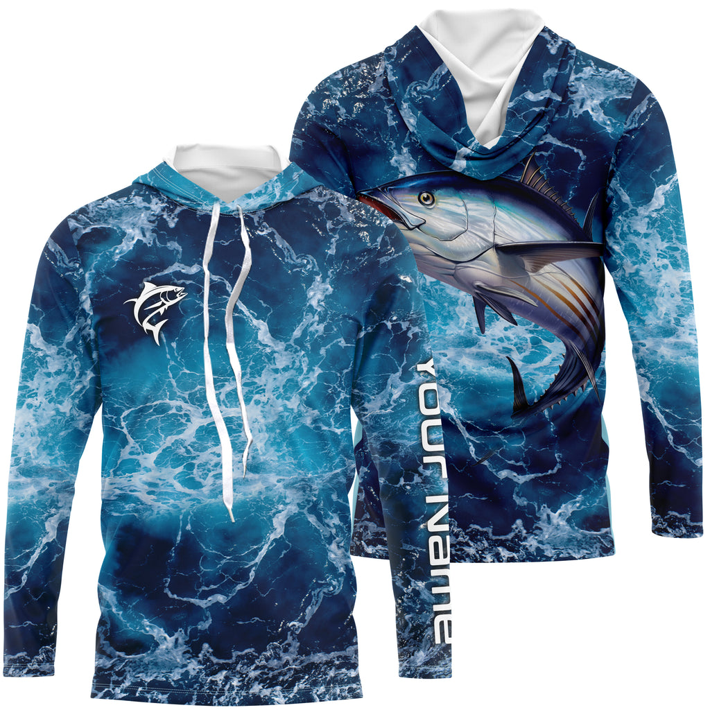 Tuna Fishing Sea Water Customize Name Fishing Shirts, Long Sleeve Fish –  Myfihu