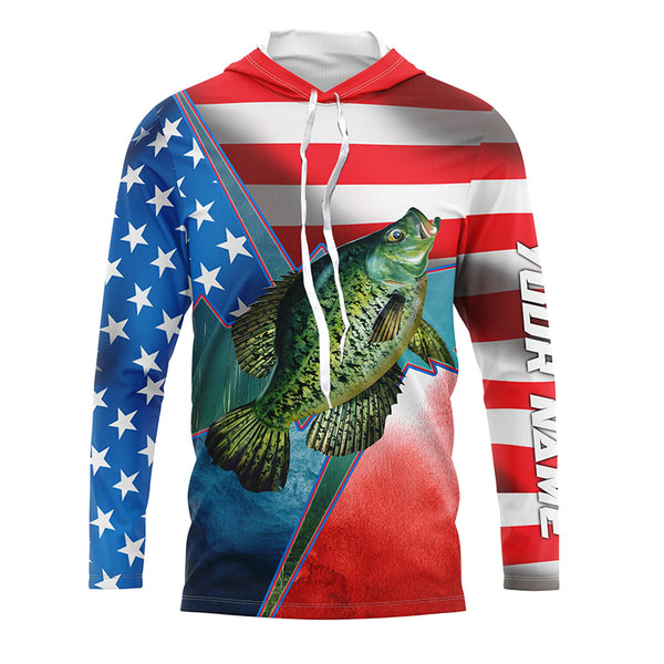 American Crappie Fishing UPF 30+ Men’s Long Sleeve Fishing Shirt, Fisherman costume TTS0694