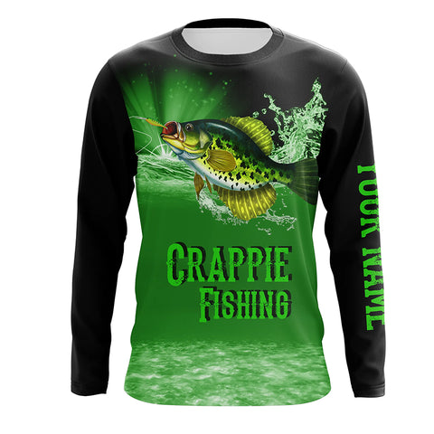 Crappie Long Sleeve Fishing Shirt for Men, Personalized Performance Clothing TTS0791