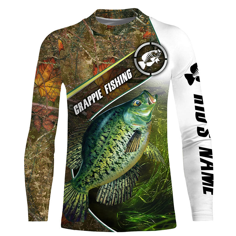 Long Sleeve Crappie Fishing T Shirts, Men's Fishing Tee