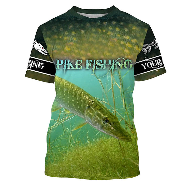 Northern Pike fishing underwater camo Custom name 3d print Shirt, Hoodie TTS0553