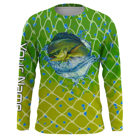 Mahi Mahi fishing skin personalized custom name sun protection long sleeve fishing shirts TTS0359