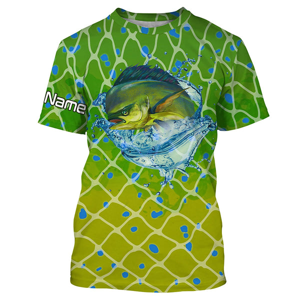 Mahi Mahi fishing skin personalized custom name sun protection long sleeve fishing shirts TTS0359