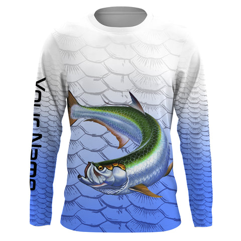 Tarpon Fishing Shirt for Men Long Sleeve Sun Protection UV UPF 30+ T-Shirts TTS0038