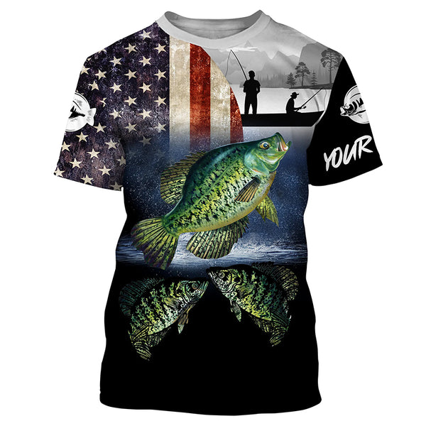 Crappie Fishing Custom Name American Flag 3D All Over Printed Shirt, Hoodie TTS0607