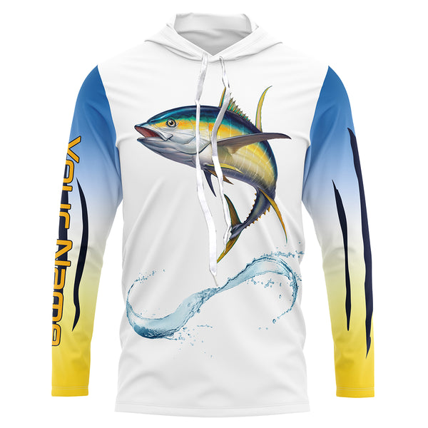 Yellowfin Tuna fishing UV Protection Shirts, personalized performance Fishing Shirts TTS0049