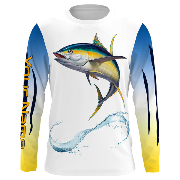 Yellowfin Tuna fishing UV Protection Shirts, personalized performance Fishing Shirts TTS0049