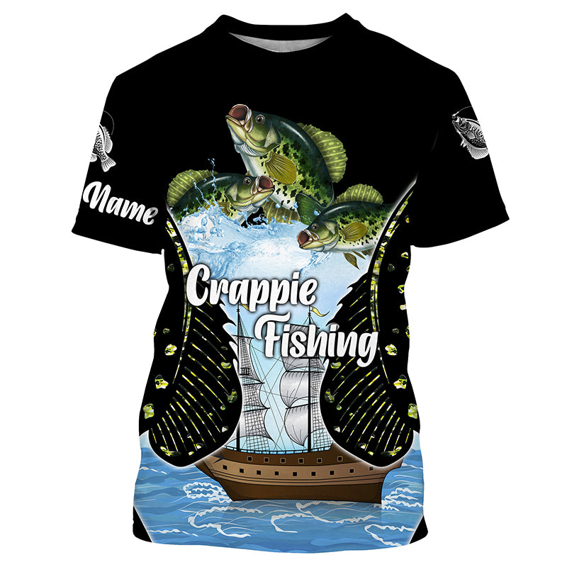 Crappie Fishing Custom Long Sleeve Performance Fishing Shirts, Crappie Fishing Apparel TTS0214 T-Shirt UPF / L