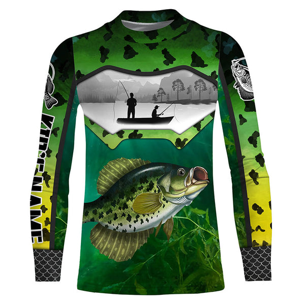 Crappie Fishing Long Sleeve Fishing Shirt for Men, Crappie Fishing Clothing TTS0643