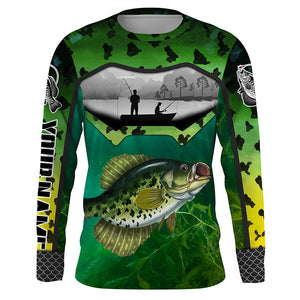 Crappie Fishing Long Sleeve Fishing Shirt for Men, Crappie Fishing Clothing TTS0643 Long Sleeves UPF / 3XL