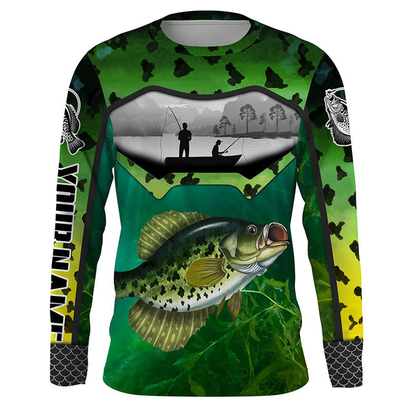 Crappie Fishing Long Sleeve Fishing Shirt for Men, Crappie Fishing Clothing TTS0643