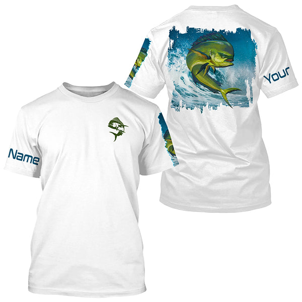 Mahi Mahi Fishing Shirt for Men Long Sleeve Sun Protection UV UPF 30+ T-Shirts TTS0655