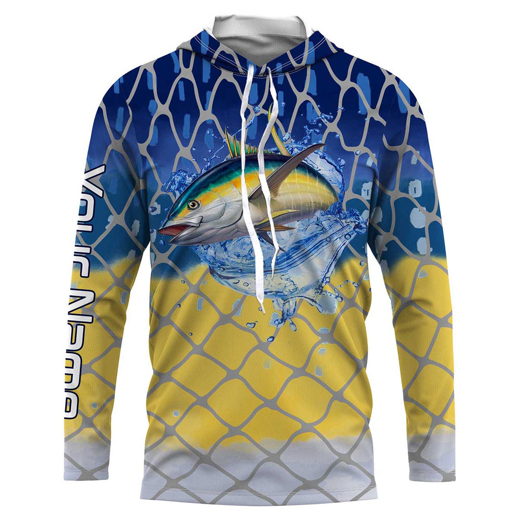 Tuna Fishing Skin Personalized Custom Name Sun Protection Long Sleeve Fishing Shirts TTS0082, Long Sleeves UPF / 2XL