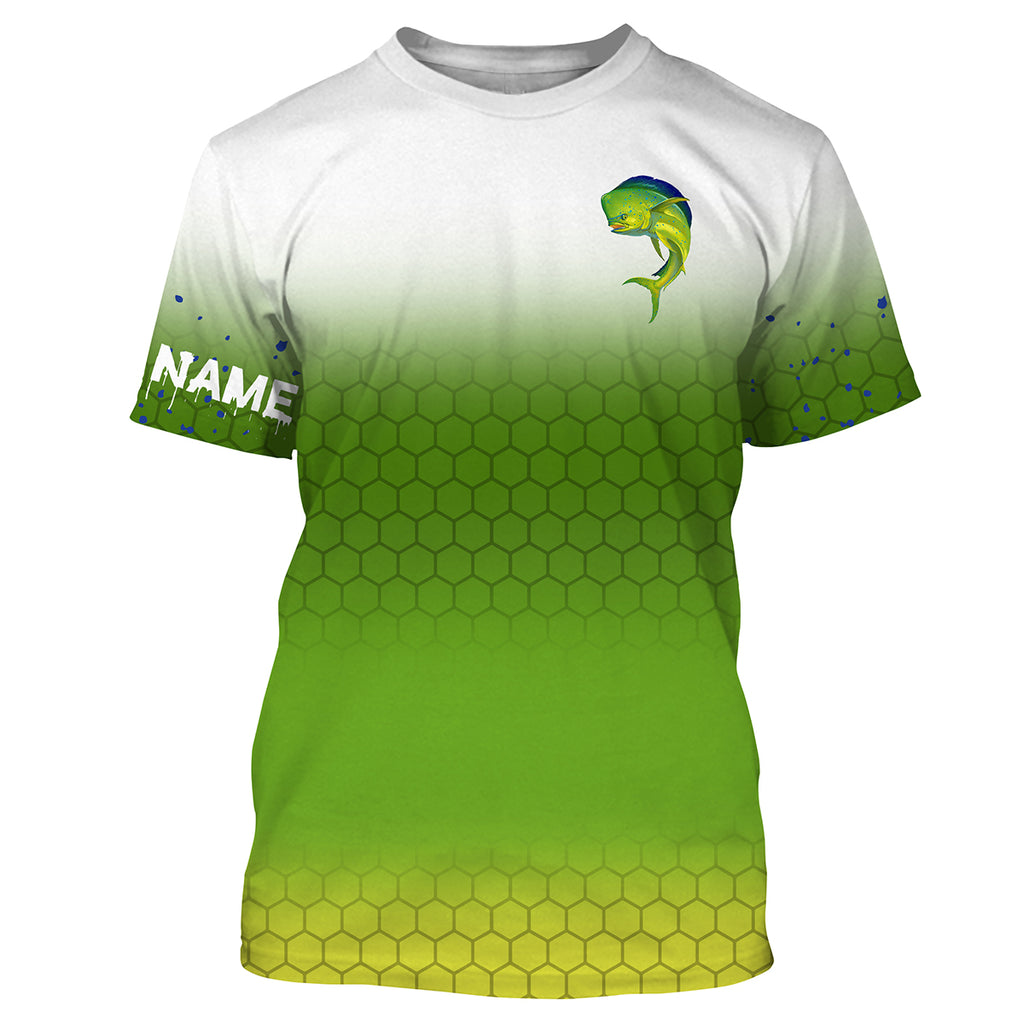 Customized Mahi Mahi Fishing Shirts, Long Sleeve Performance Fishing Shirts TTS0091, T-Shirt UPF / 2XL