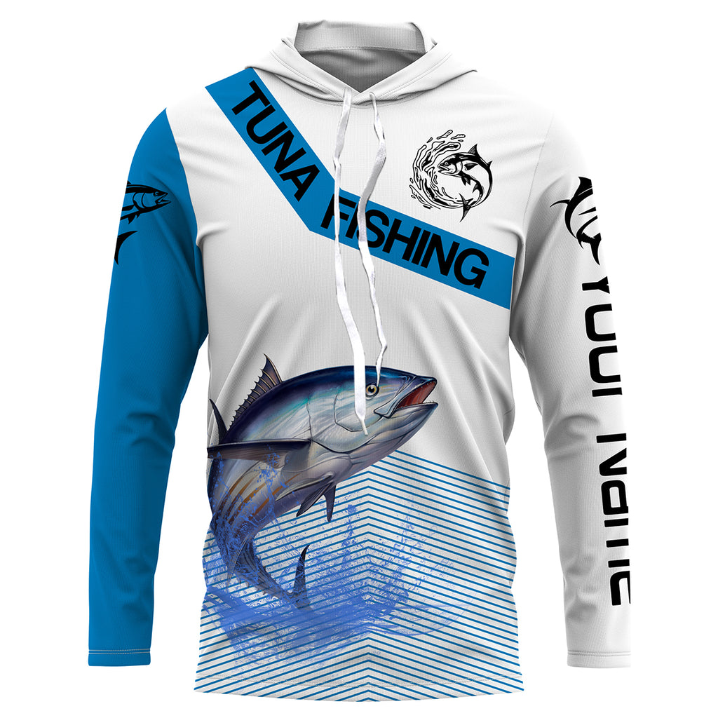 Tuna Fishing UPF 30+ Long Sleeve Performance Fishing Shirt - UV Sun Protection TTS0092, Long Sleeves Hooded UPF / 5XL