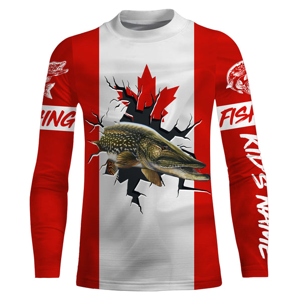 Canada Pike Fishing Custom long sleeve performance fishing shirts, Pike fishing jerseys TTS0098