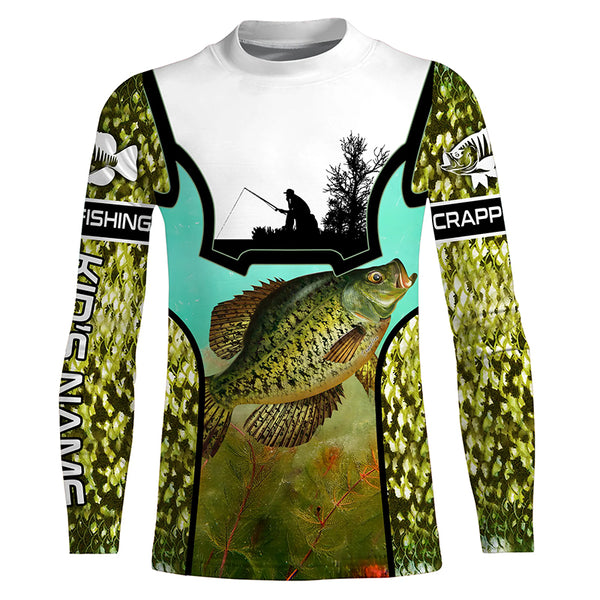 Customized Crappie fishing shirts UPF 30+ Long Sleeve Performance Shirt TTS0515