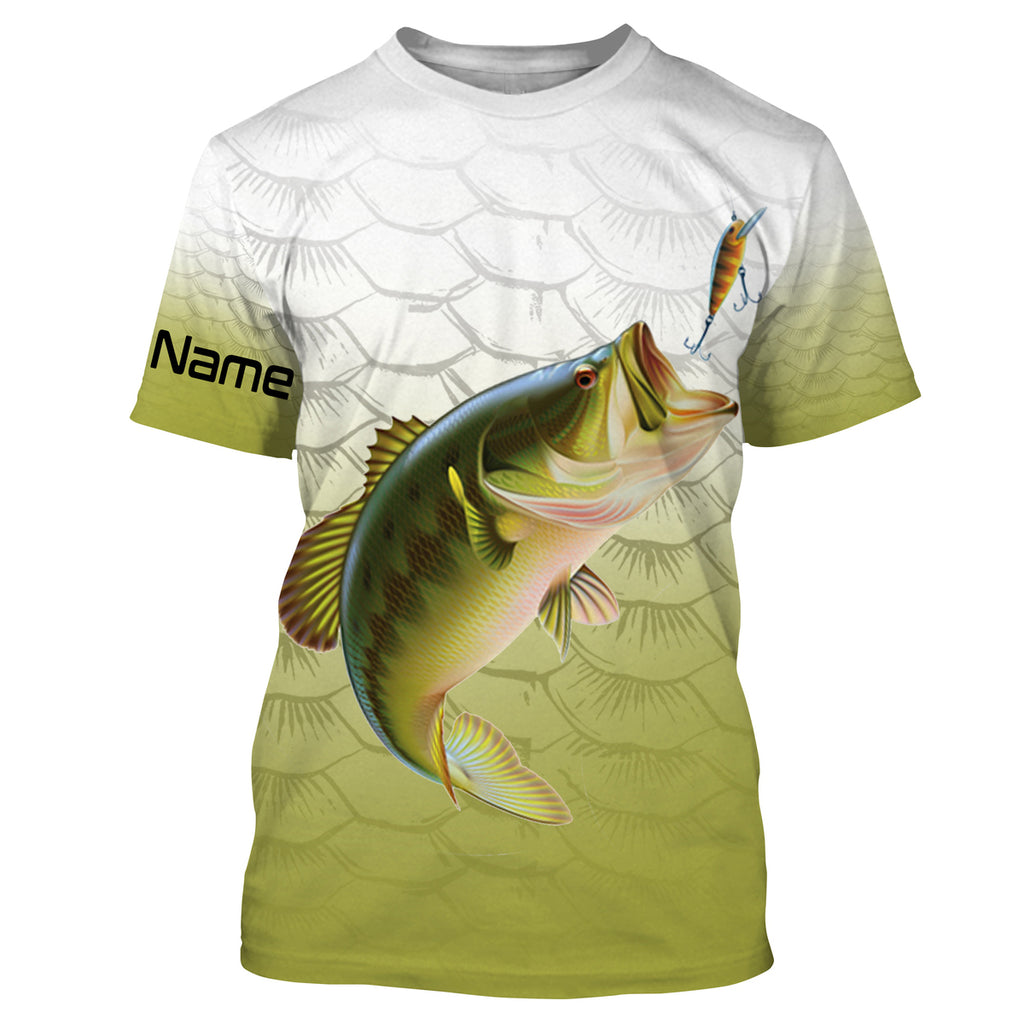 Bass Fishing Shirt for Men Long Sleeve Sun Protection UV UPF 30+ T-shirts TTS0144 T-Shirt UPF / L
