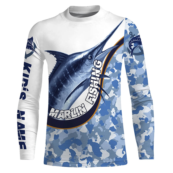 Marlin Fishing Custom Long Sleeve performance Fishing Shirts, Marlin fishing costume TTS0533