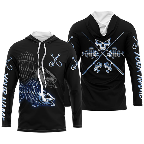 Fish On Reaper Custom Long sleeve Fishing Shirts, Fish Skull Fishing jerseys TTS0155