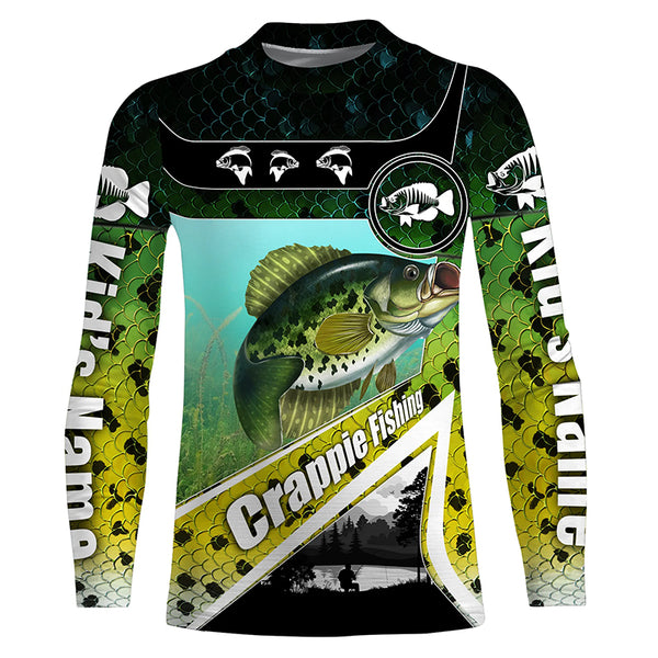 Crappie Fishing scale fish Custom Long sleeve Fishing Shirts, Crappie Fishing jerseys TTS0557