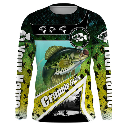 Crappie Fishing scale fish Custom Long sleeve Fishing Shirts, Crappie Fishing jerseys TTS0557