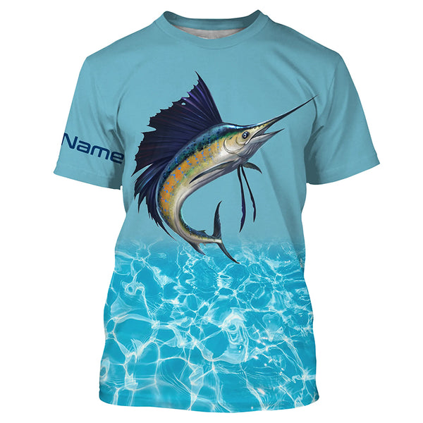 Sailfish Fishing Custom Name All Over Printed UV Protection Shirts TTS0754