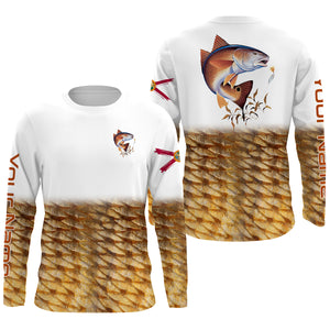 Personalized Redfish Fishing jerseys, Redfish Fishing Long Sleeve Fishing tournament shirts  TTS0005