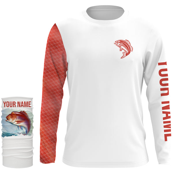 Snapper Fishing Custom Long Sleeve Fishing Shirts, personalized performance Fishing Shirts TTS0007