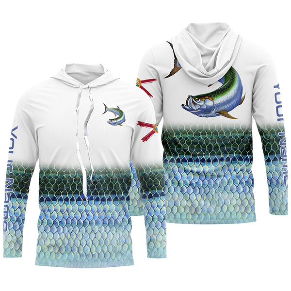 Tarpon Fishing Custom Long Sleeve performance Fishing Shirts, Fisherman Clothing TTS0760