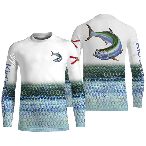 Tarpon Fishing Custom Long Sleeve performance Fishing Shirts, Fisherman Clothing TTS0760