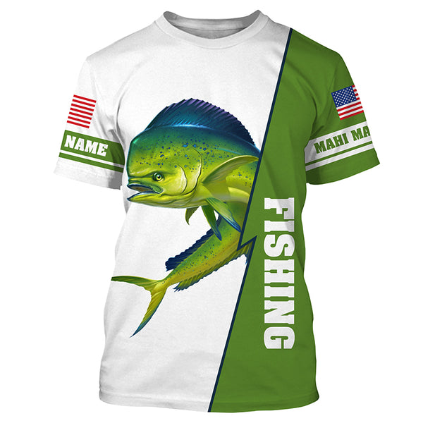 Mahi Mahi Fishing personalized custom name sun protection long sleeve fishing shirts TTS0178