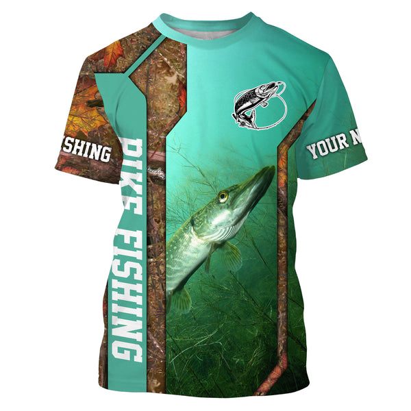 Northern Pike Fishing Custom Long Sleeve performance Fishing Shirts Fishing jerseys TTS0577