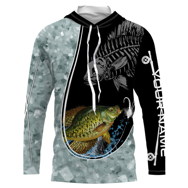 Crappie Fishing skull fish Custom Long sleeve Fishing Shirts, Crappie Fishing jerseys  TTS0368