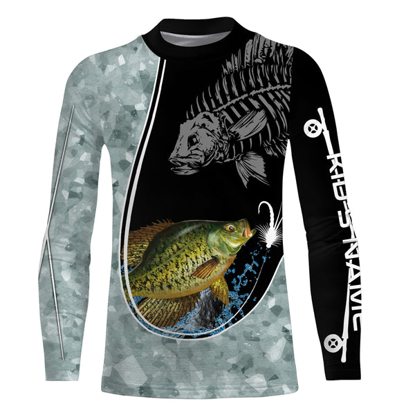 Crappie Fishing skull fish Custom Long sleeve Fishing Shirts, Crappie Fishing jerseys  TTS0368
