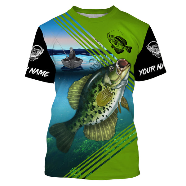 Crappie Fishing Custom Name UV Protection Shirts, Personalized Fishing Clothing TTS0210