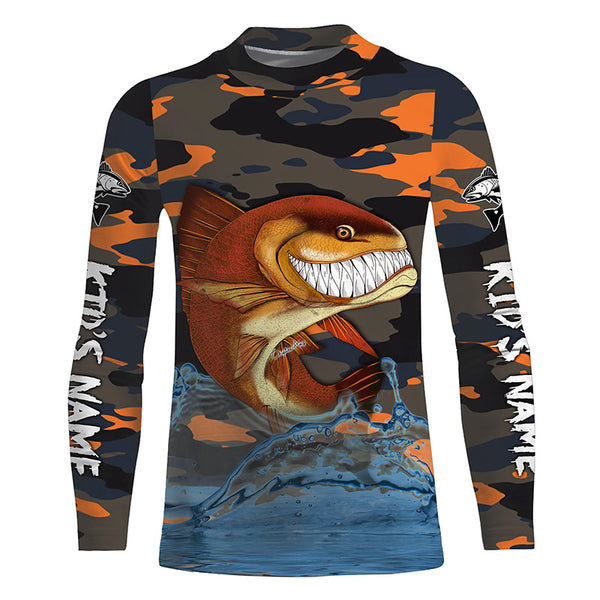 Redfish fishing camo Saltwater Custom Long Sleeve Performance Shirt, Hoodie TTS0614