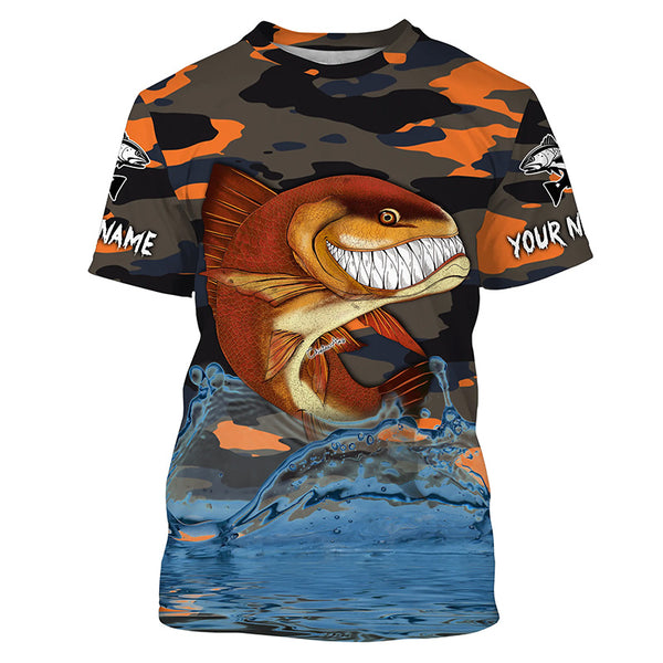 Redfish fishing camo Saltwater Custom Long Sleeve Performance Shirt, Hoodie TTS0614