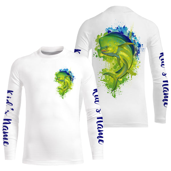 Mahi Mahi fishing Custom Name sun protection UPF long sleeves fishing jersey shirt TTS0216