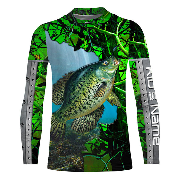 Crappie Fishing Custom name Long Sleeve tournament Fishing jerseys Shirts  TTS0717
