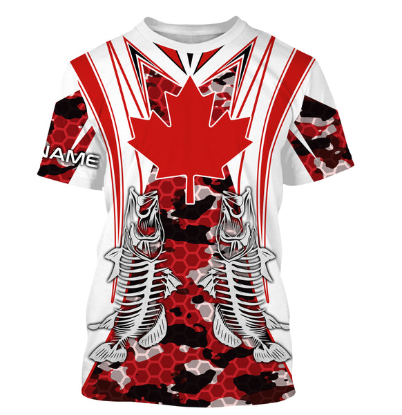 Walleye fishing skull fish Customize name All over print shirts TTS0540