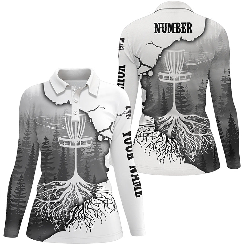 Black Forest Womens Disc Golf Polo Shirt Customized Disc Golf Tops For Women Disc Golf Basket LDT1033