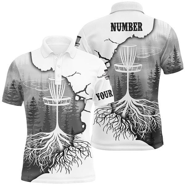 Black Forest Mens Disc Golf Polo Shirt Personalized Disc Golf Tops For Men Disc Golf Basket Shirt LDT1033